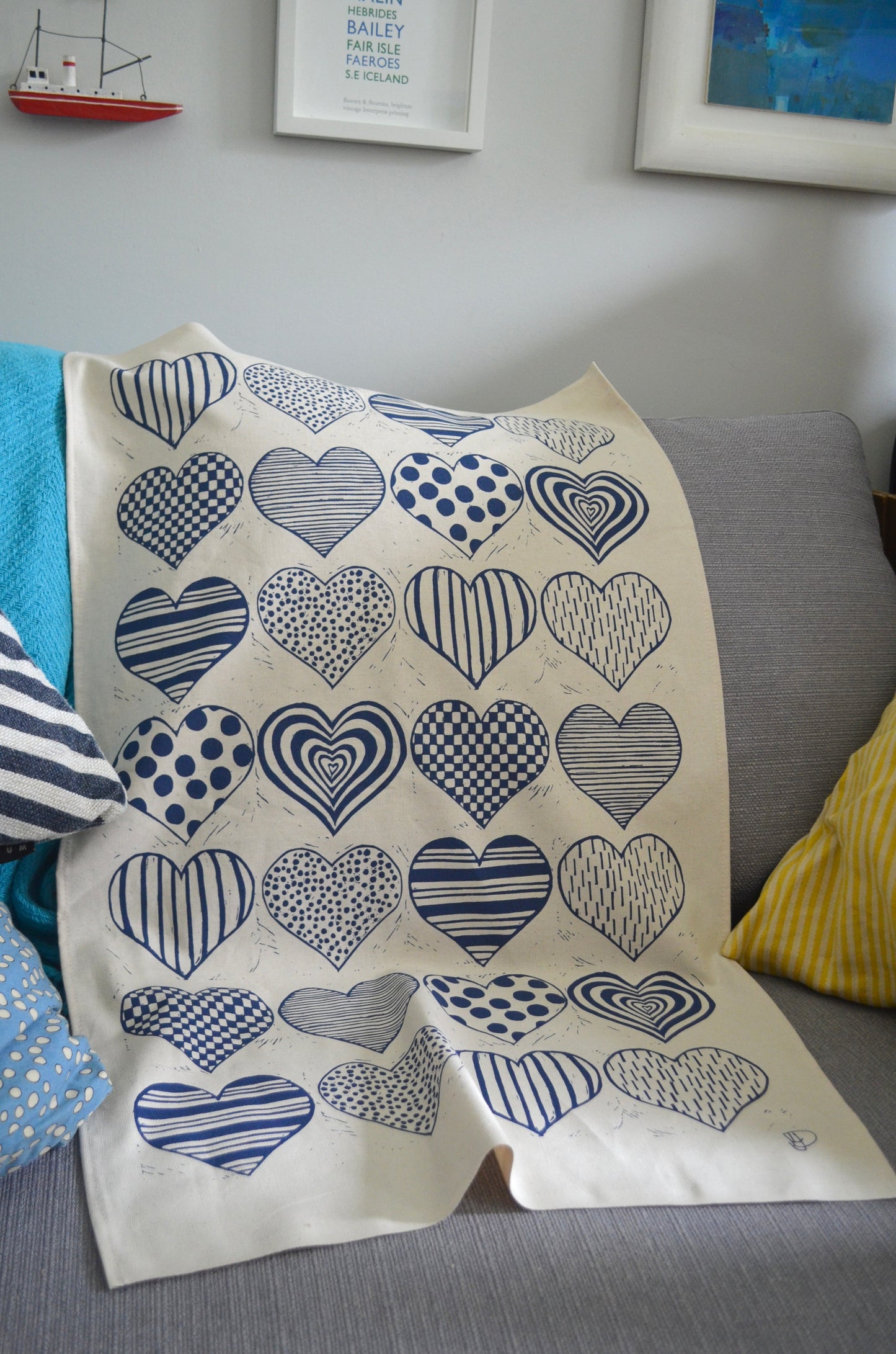 ***NEW PRODUCT*** "Sending Love" Organic cotton tea-towel