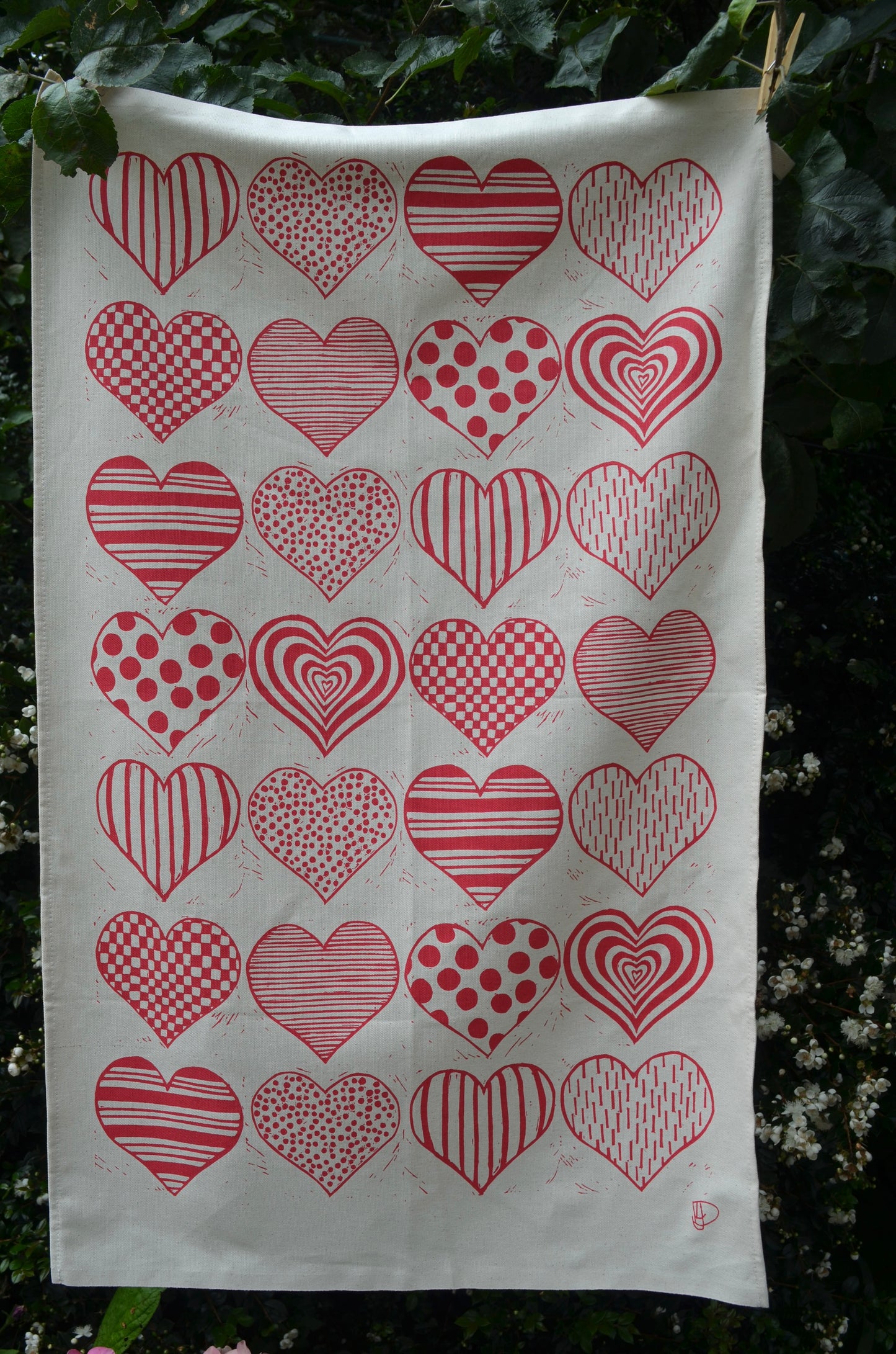 ***NEW PRODUCT*** "Sending Love" Organic cotton tea-towel