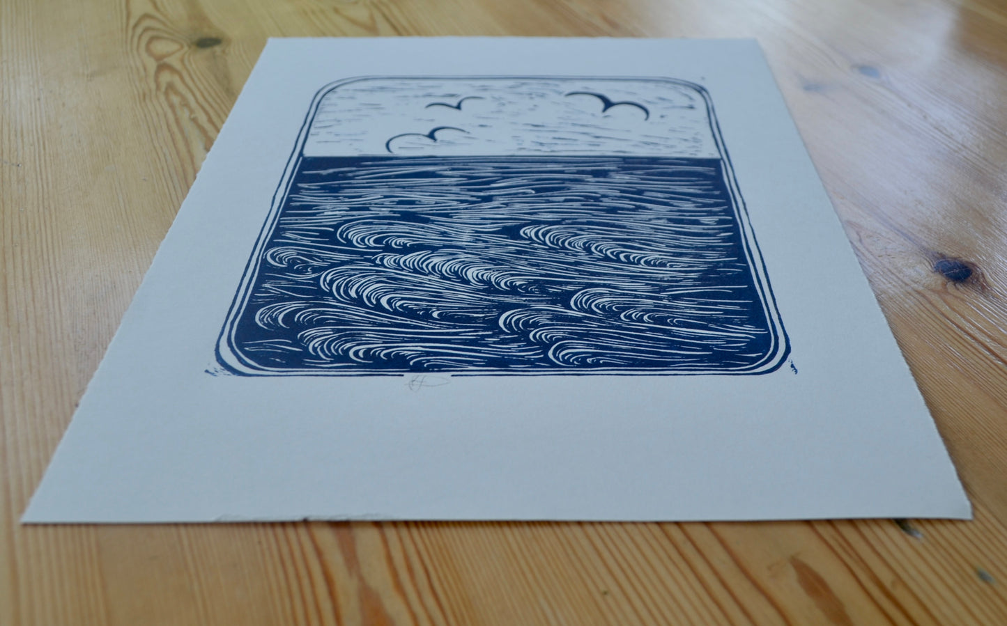 "Ocean View" Unframed Lino Print