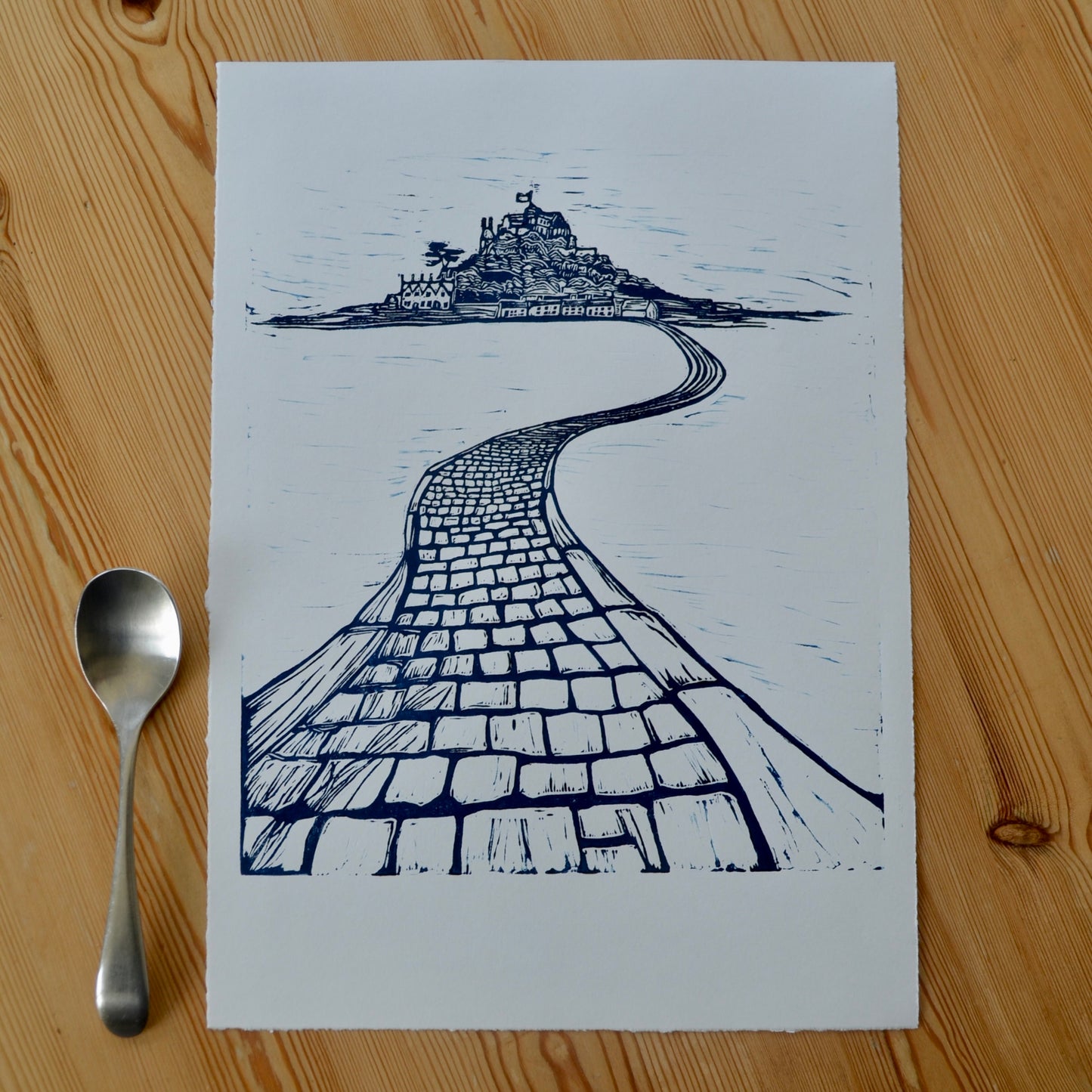 "St Michael's Mount" Unframed Lino print