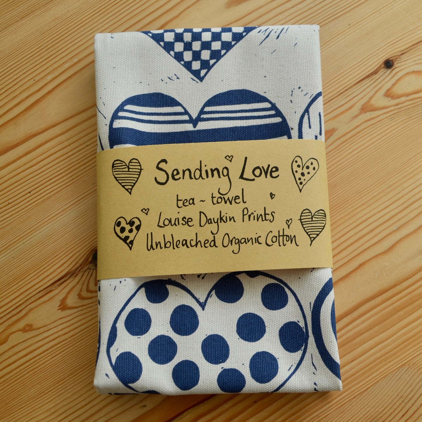 ***NEW PRODUCT*** "Sending Love" Organic cotton tea-towel