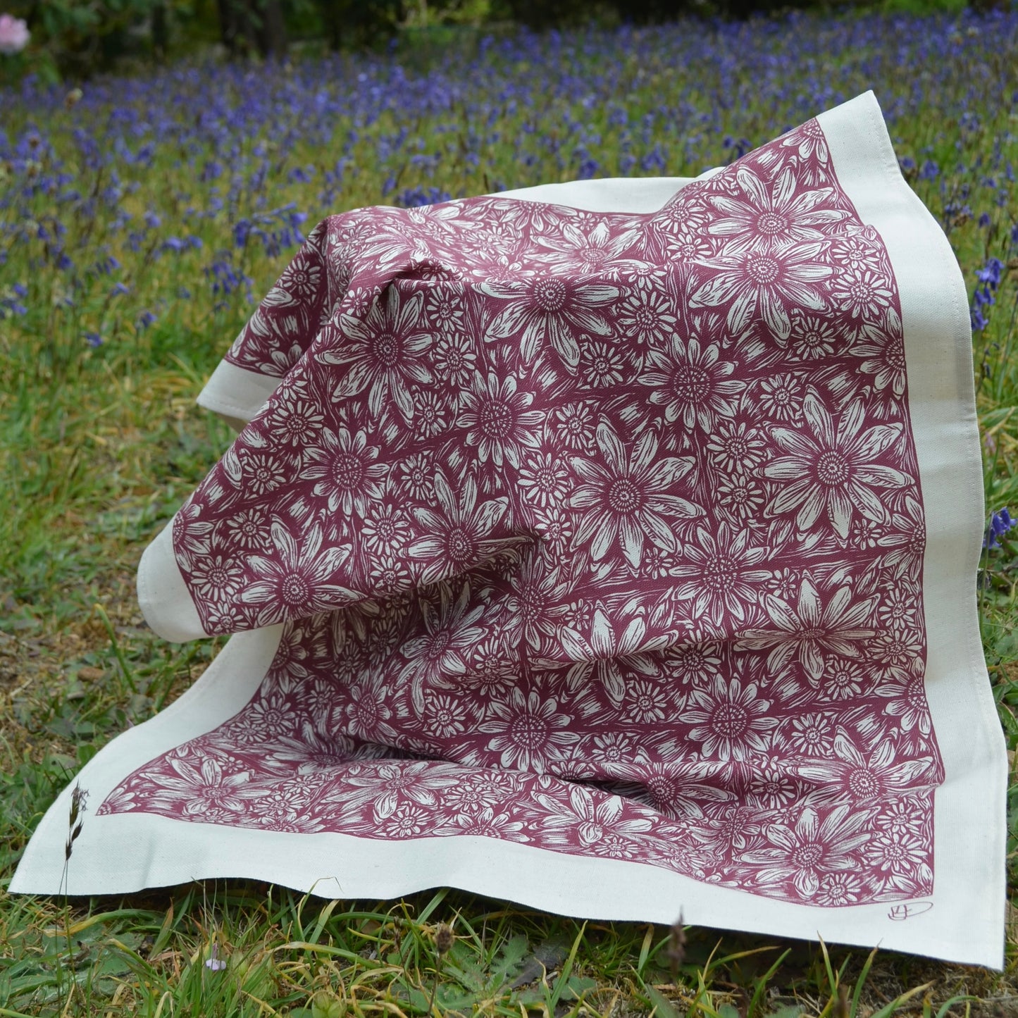 "Daisies Big and Small" Organic Cotton Tea Towel