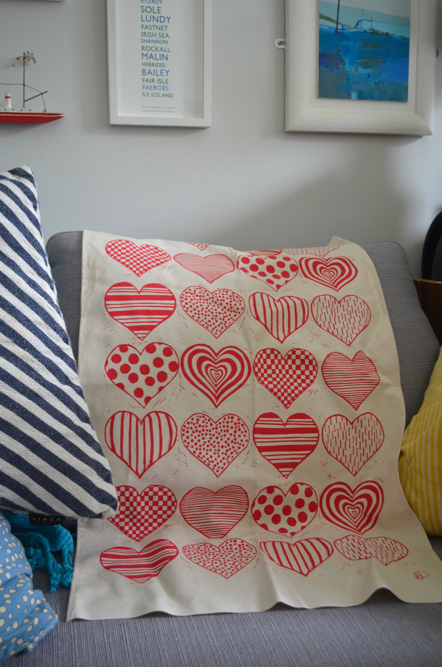 ***NEW PRODUCT*** "Sending Love" Organic cotton tea-towel