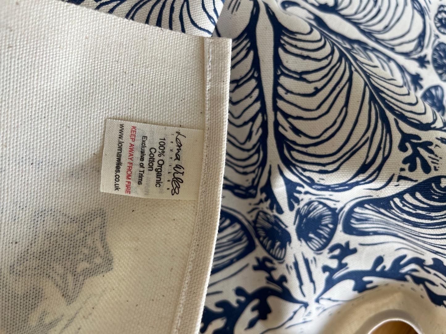 "Shells and Seaweed" Organic cotton tea towel