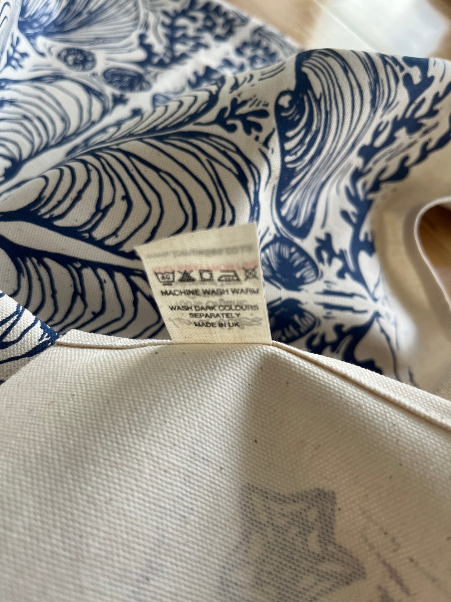 "Shells and Seaweed" Organic cotton tea towel