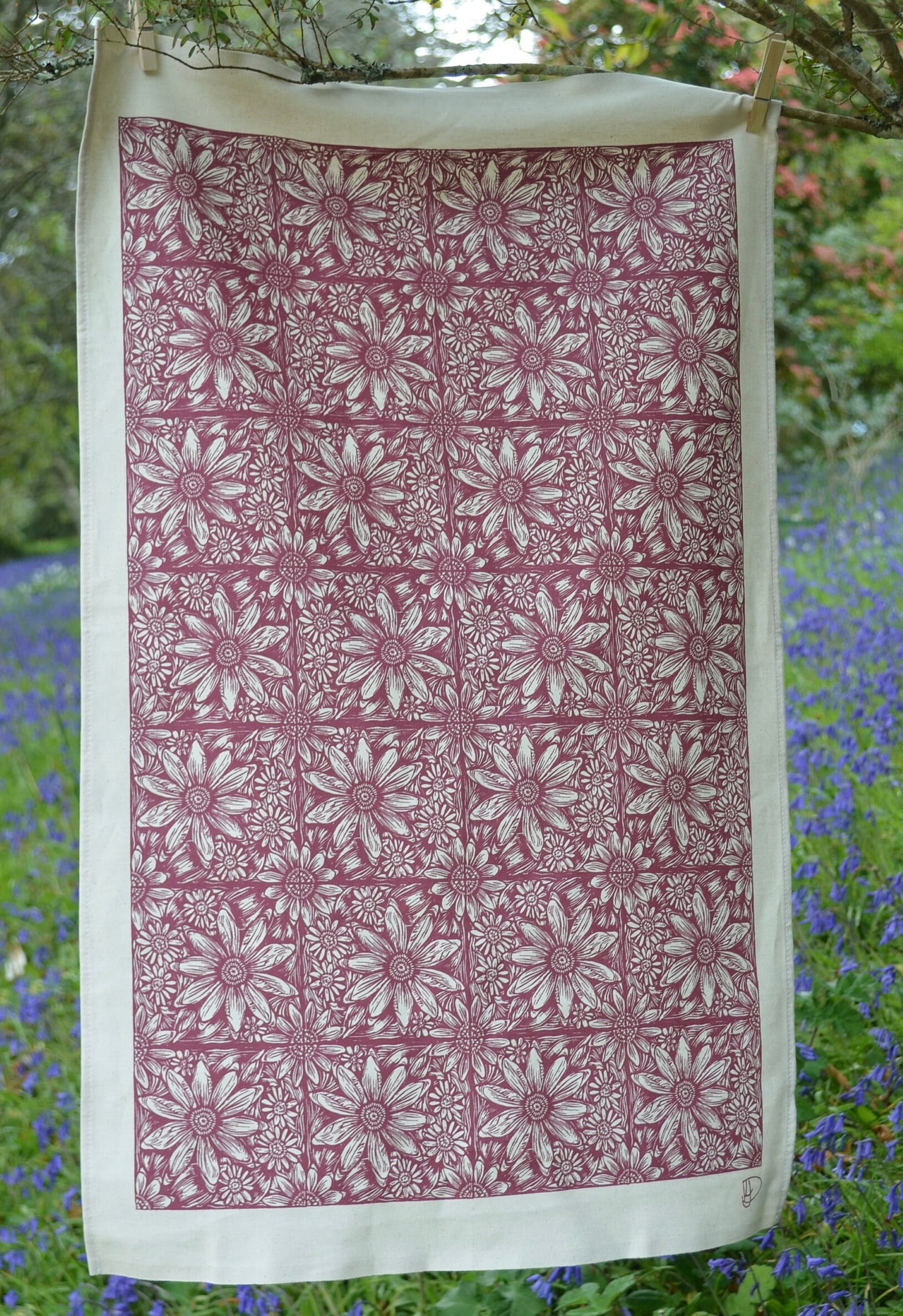 "Daisies Big and Small" Organic Cotton Tea Towel