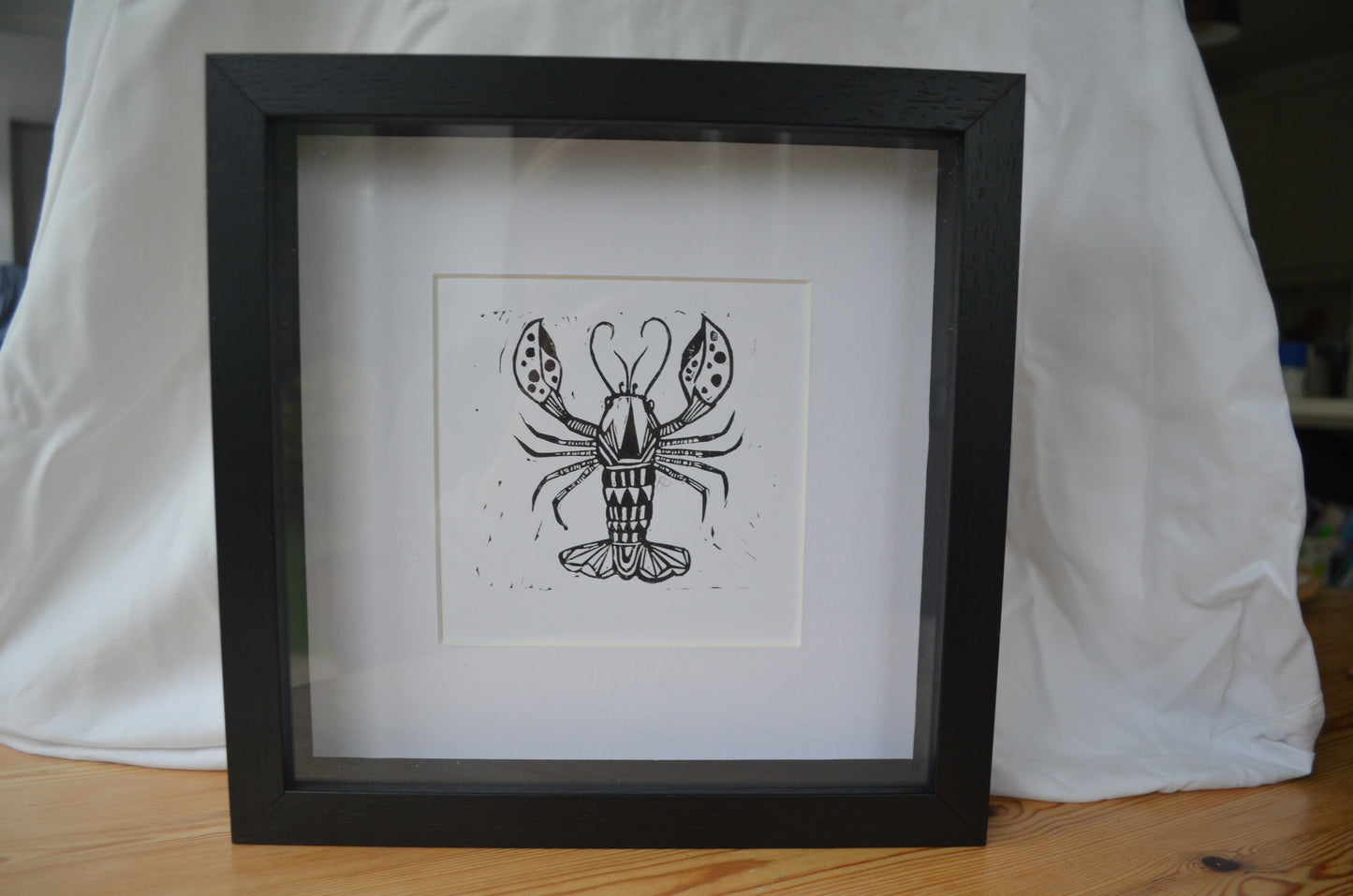 "Lobster" signed Lino-Print