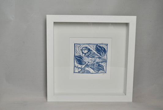 "Blue-tit" signed Lino-Print