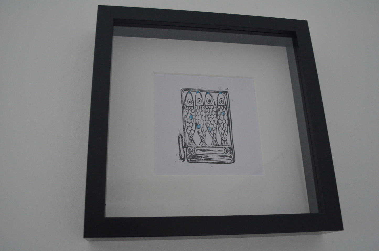 "Sardines" signed Lino-Print