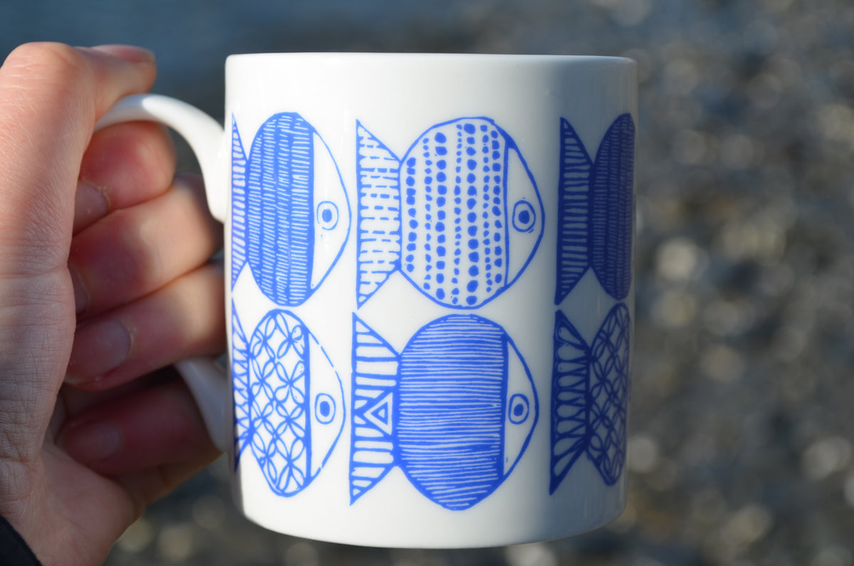 "Lots of Fish" Fine Bone China Mug