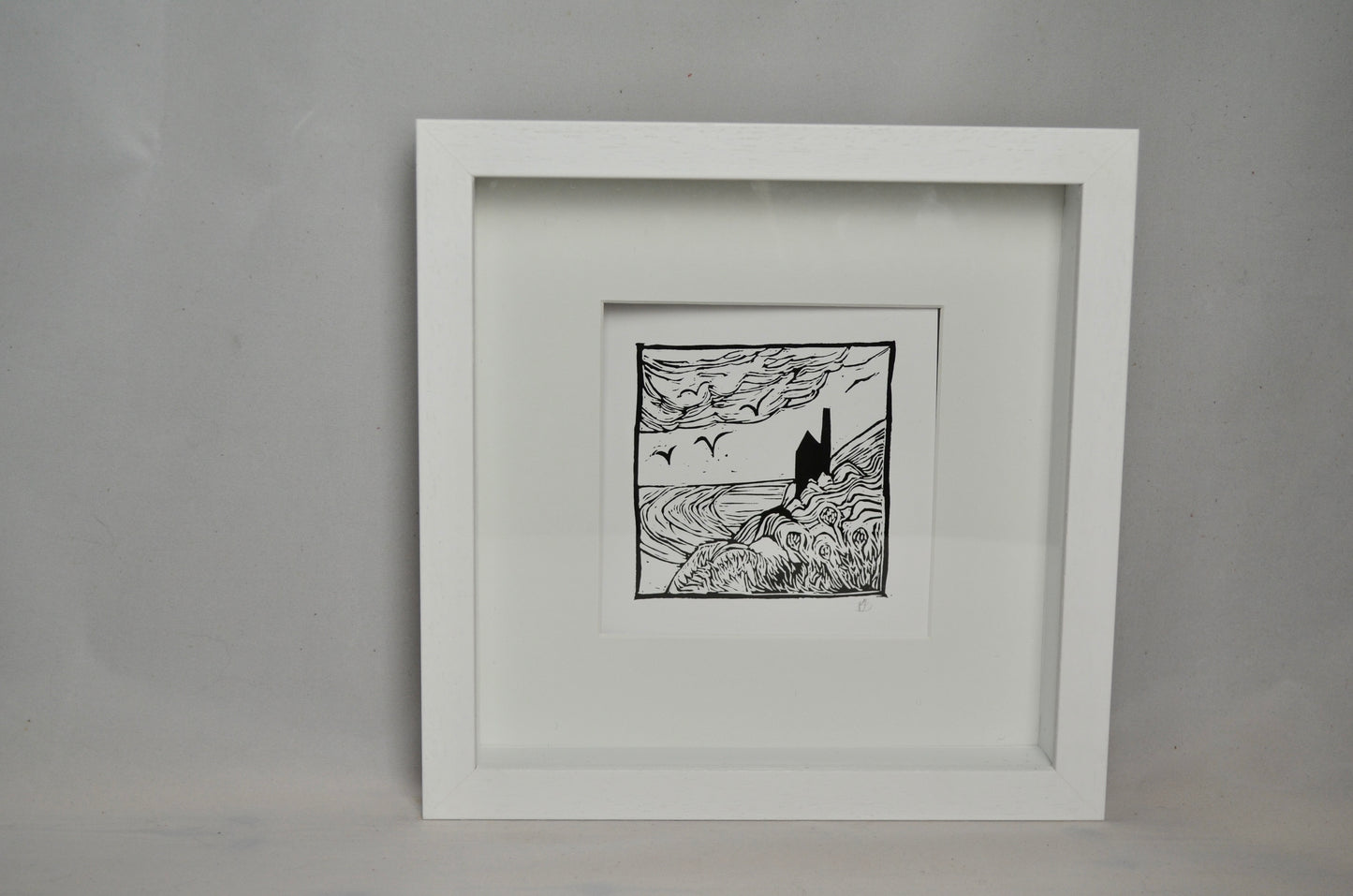 "Cornish Engine House" signed Lino-Print