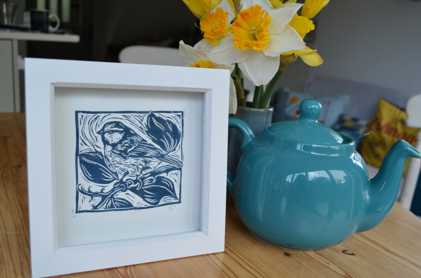 "Blue-tit" signed Lino-Print