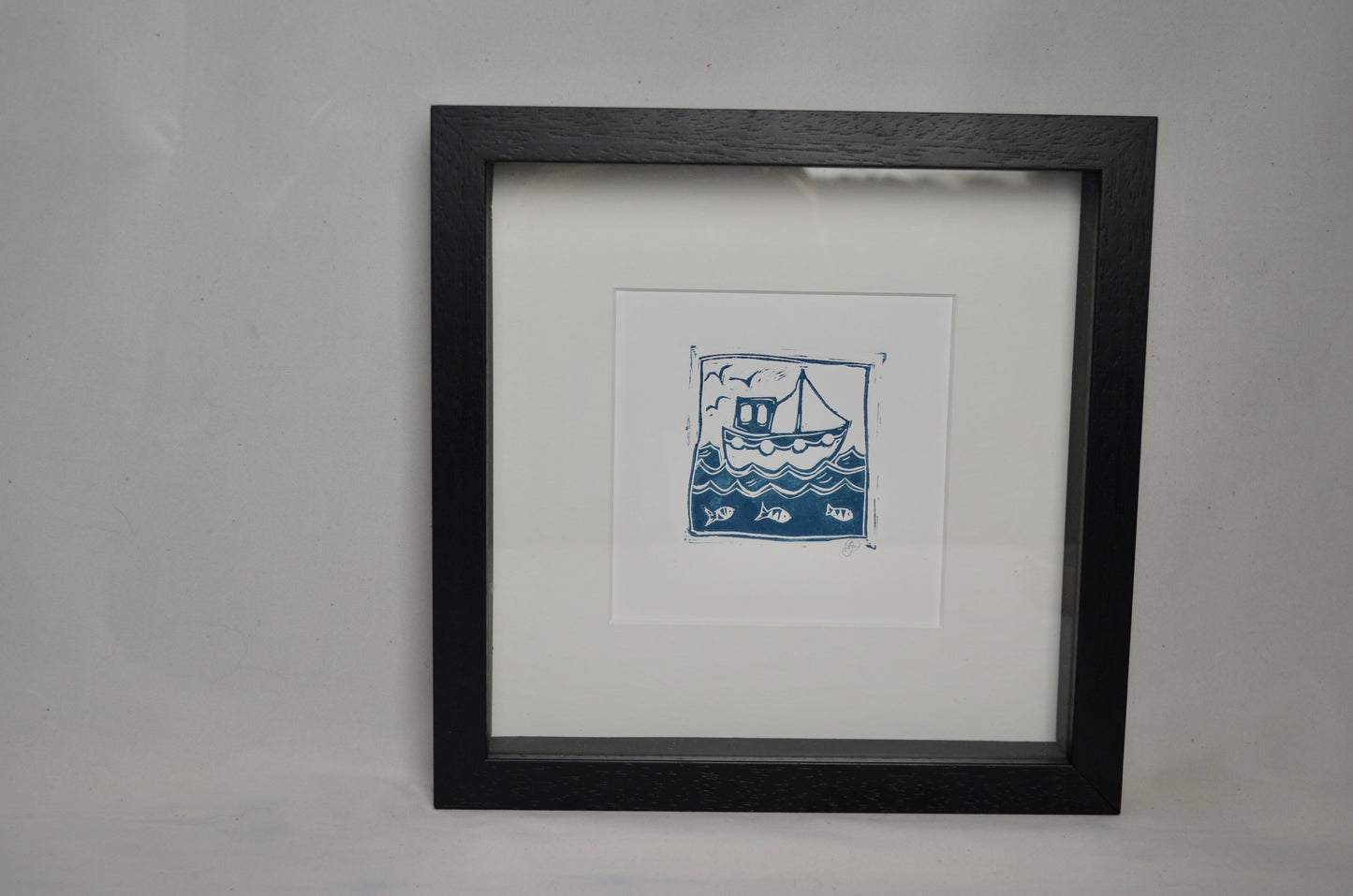 "Jaunty Fishing Boat" signed Lino-Print