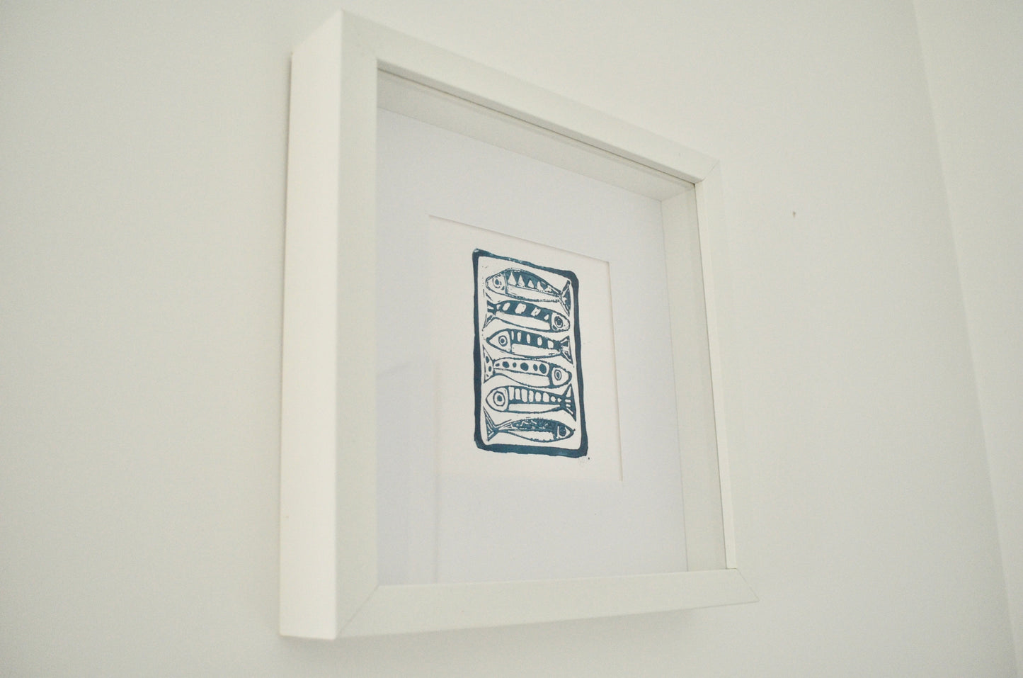 "Six Fish" signed Lino-Print