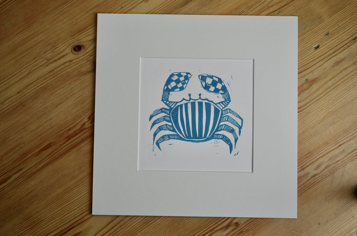 "Crab" signed Lino-Print