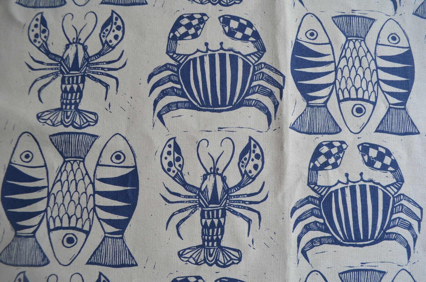 "Fish and Friends" Organic cotton tea towel
