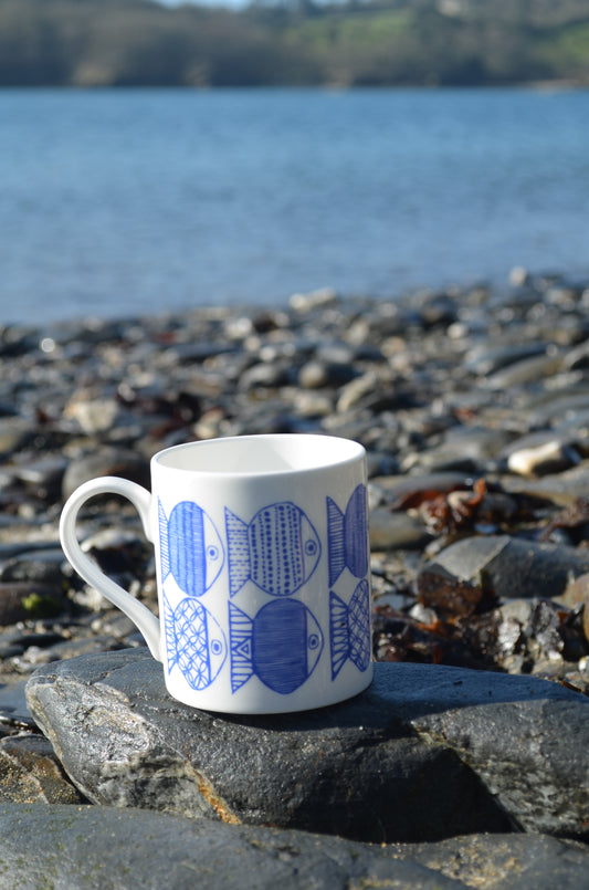 "Lots of Fish" Fine Bone China Mug