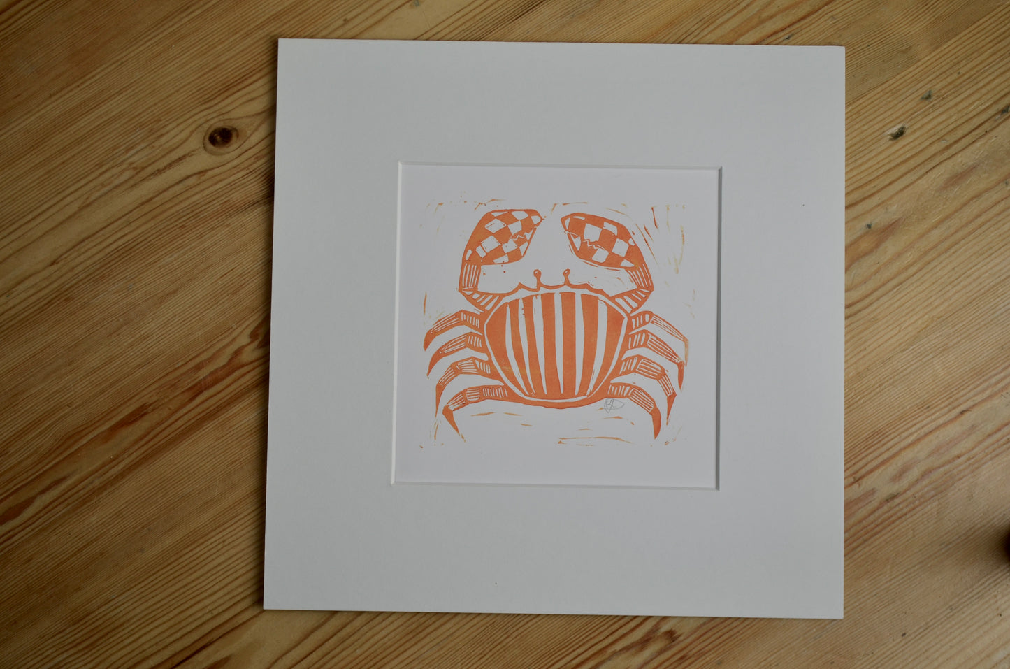 "Crab" signed Lino-Print