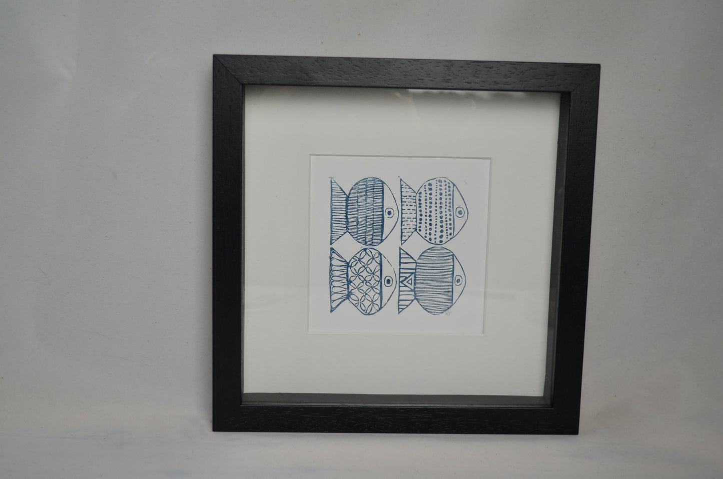 "Four Fish" signed Lino-Print