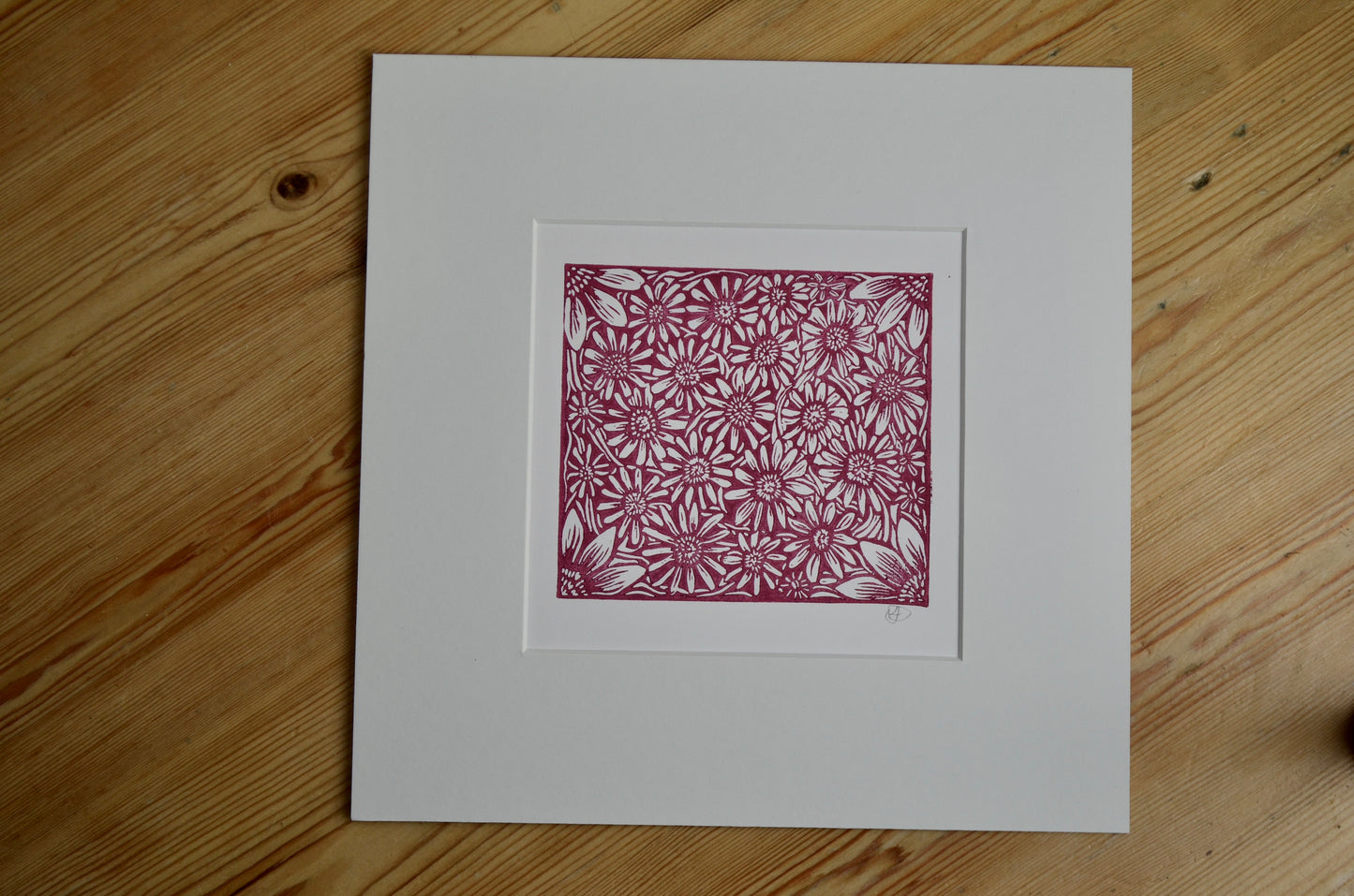 "So Many Daisies" signed Lino-Print