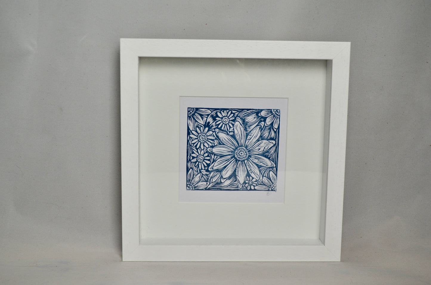 "Daisies Big and Small" signed Lino-Print