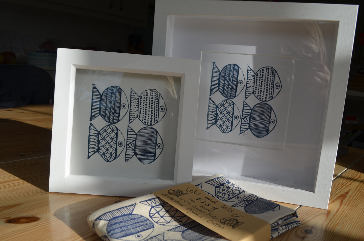 "Four Fish" signed Lino-Print