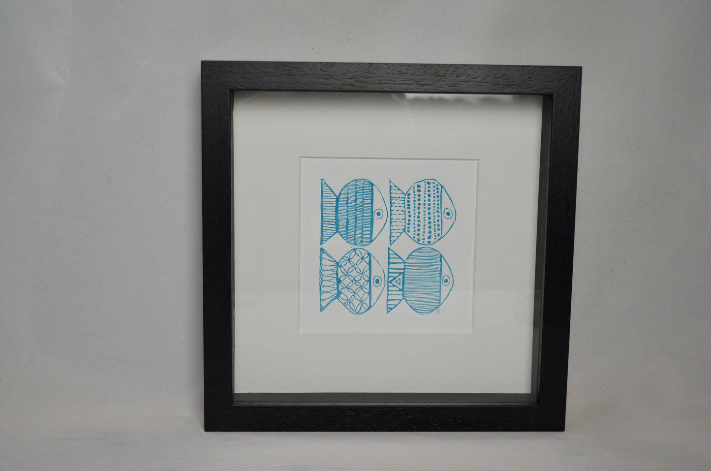 "Four Fish" signed Lino-Print