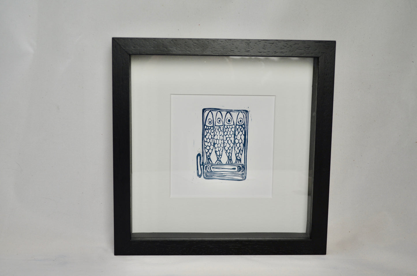 "Sardines" signed Lino-Print