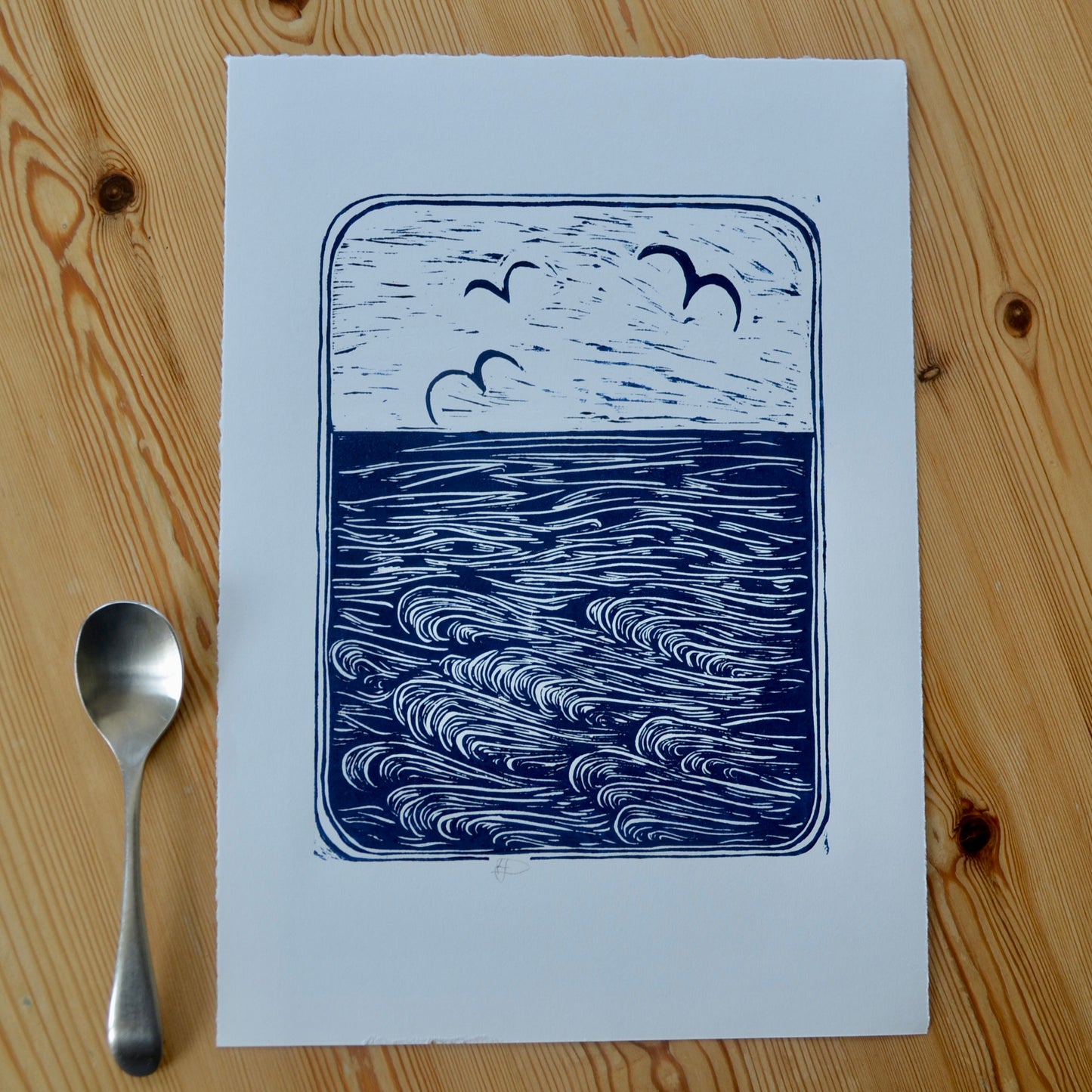 "Ocean View" Unframed Lino Print