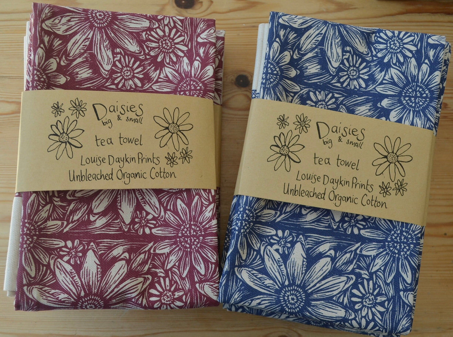 "Daisies Big and Small" Organic Cotton Tea Towel