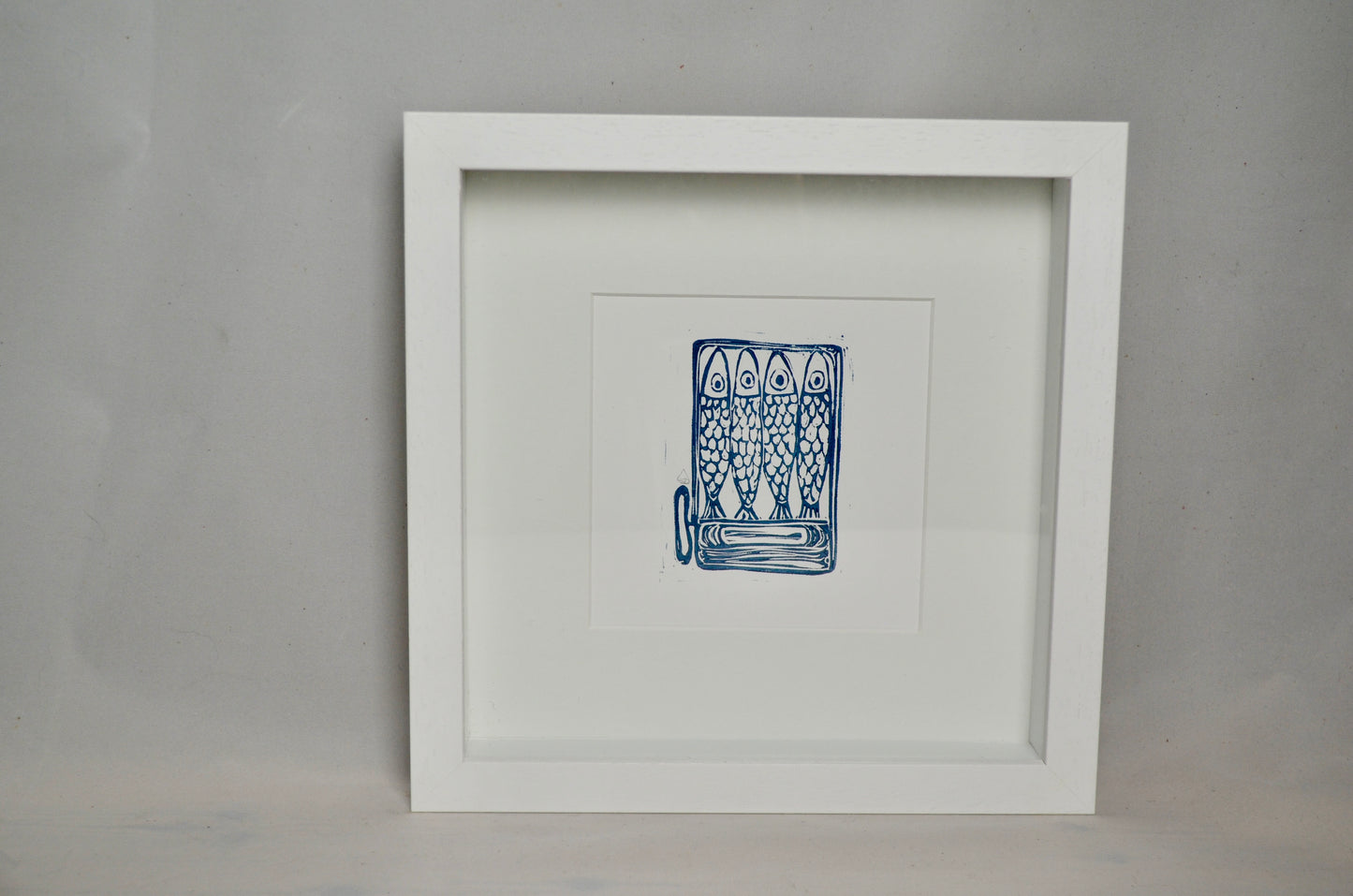 "Sardines" signed Lino-Print