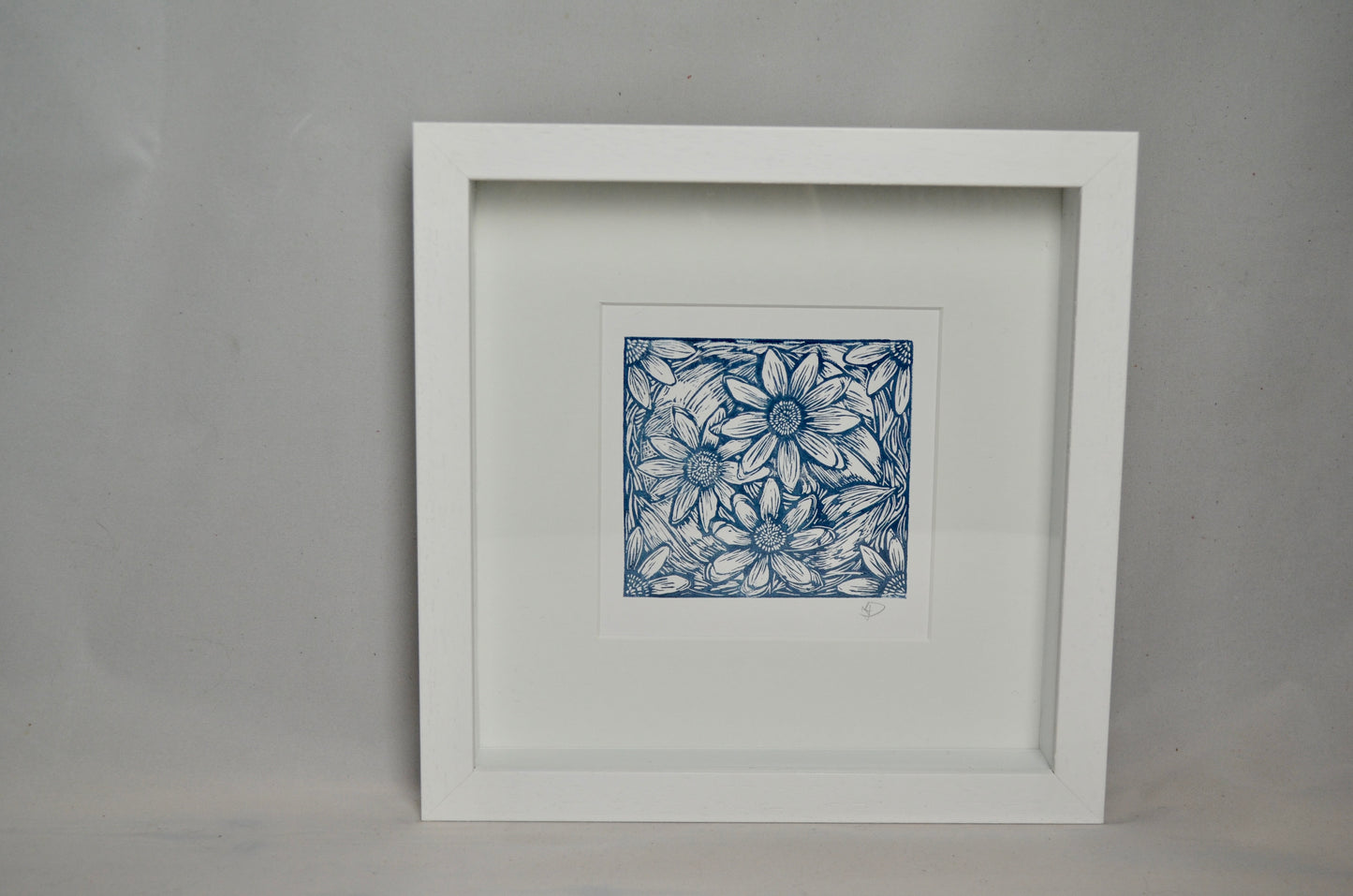 "Cluster of Daisies" signed Lino-Print