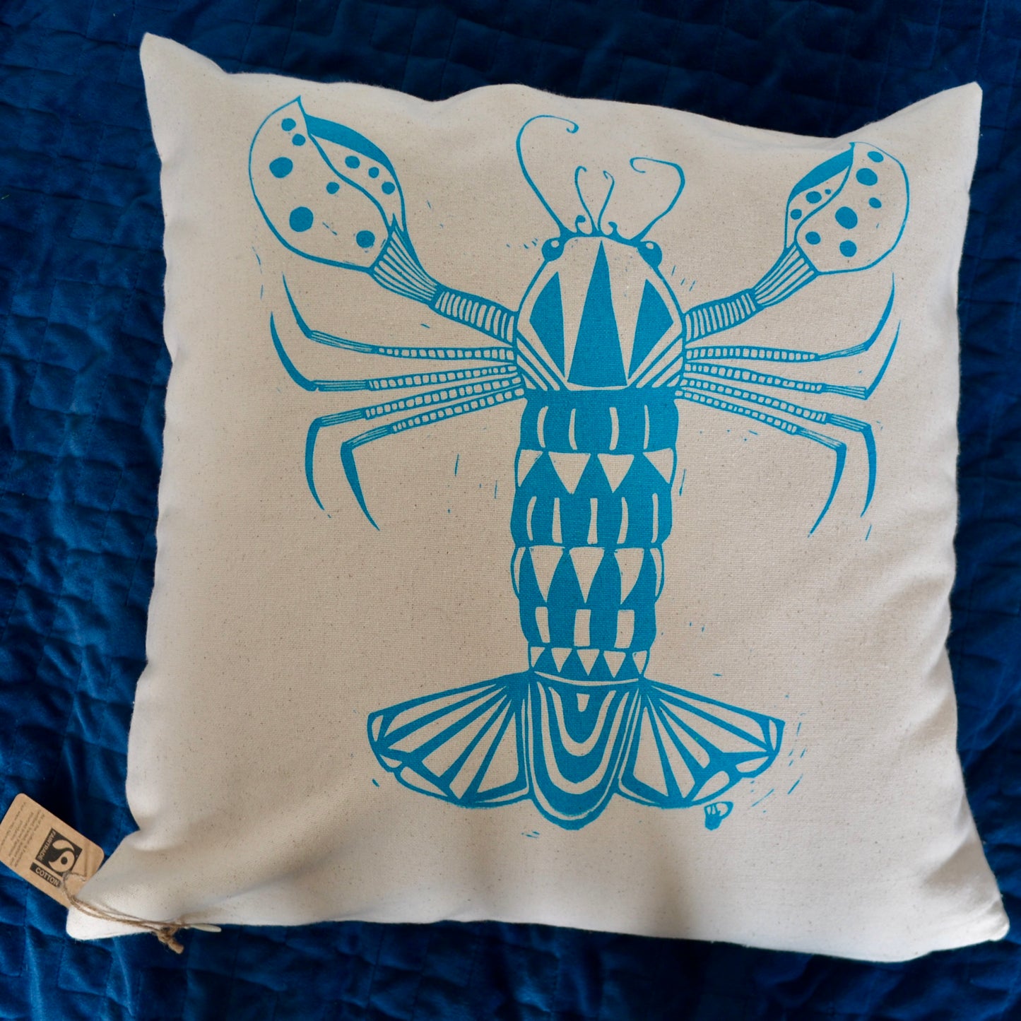 "Lobster" organic cotton cushion cover