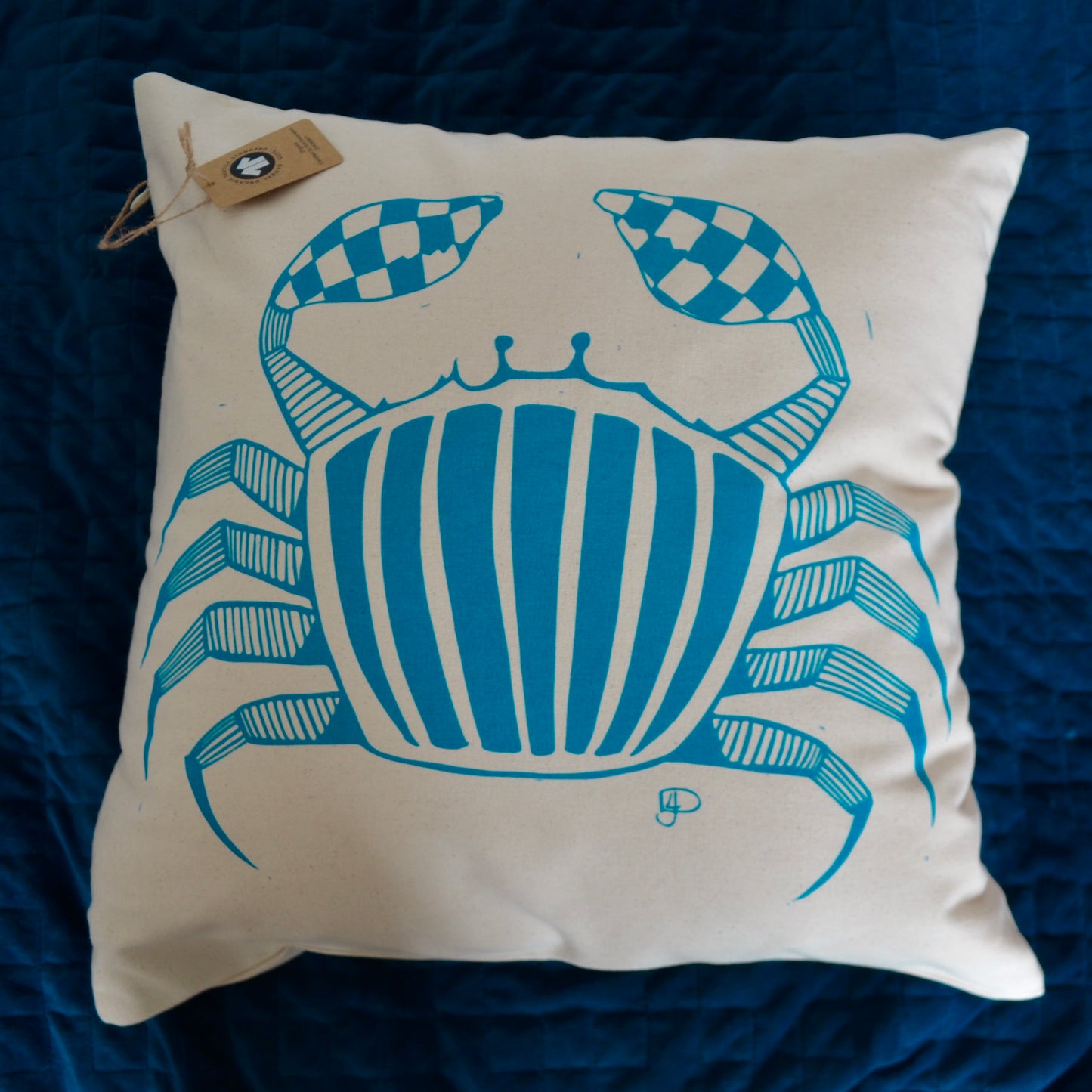 "Crab" organic cotton cushion cover